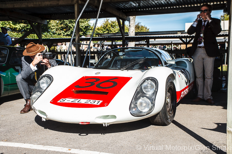 The 1967 Porsche 910 driven by Uwe Bruschnik in the Whitsun Trophy