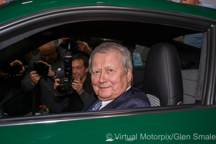 Dr. Wolfgang Porsche sits in the 1-millionth 911