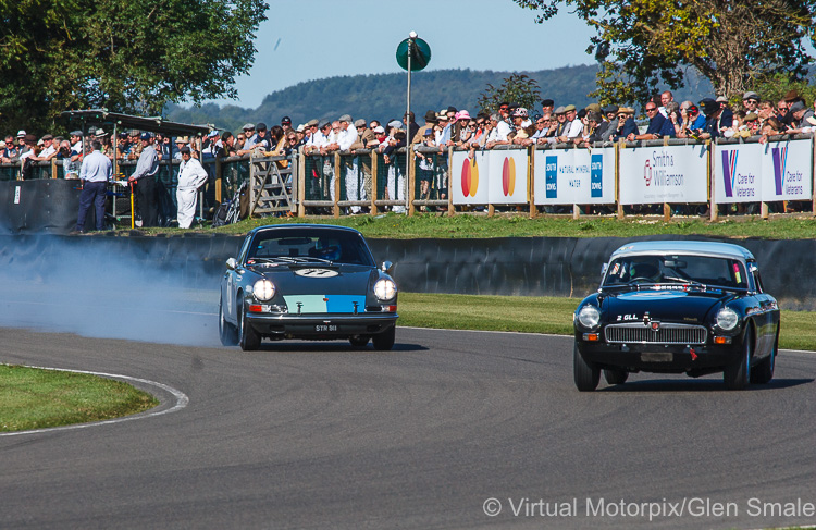 1965 Porsche 911 2-litre driven by Mark Sumpter chasing MGB in the Fordwater Trophy
