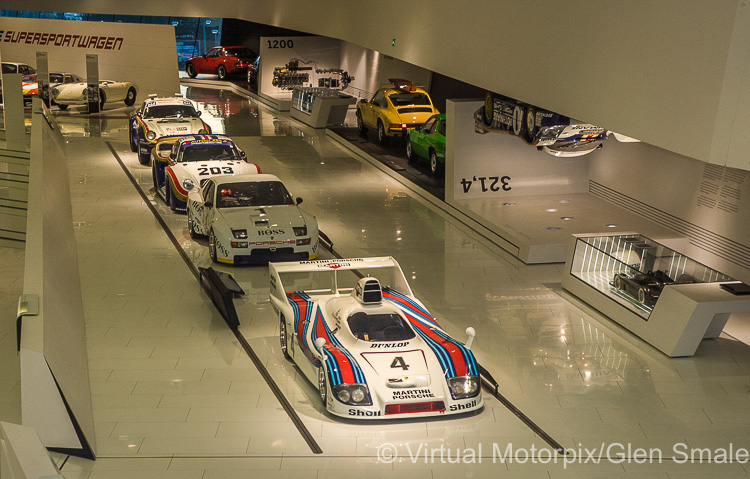 Overhead shot showing Porsche’s racing heritage