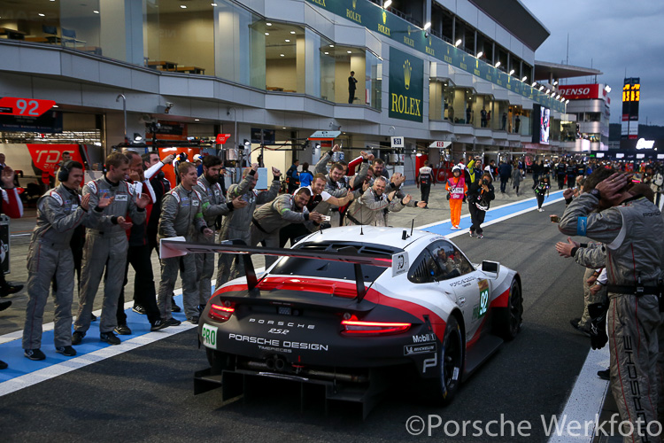 The #92 Porsche 911 RSR was driven by Michael Christensen and Kevin Estre