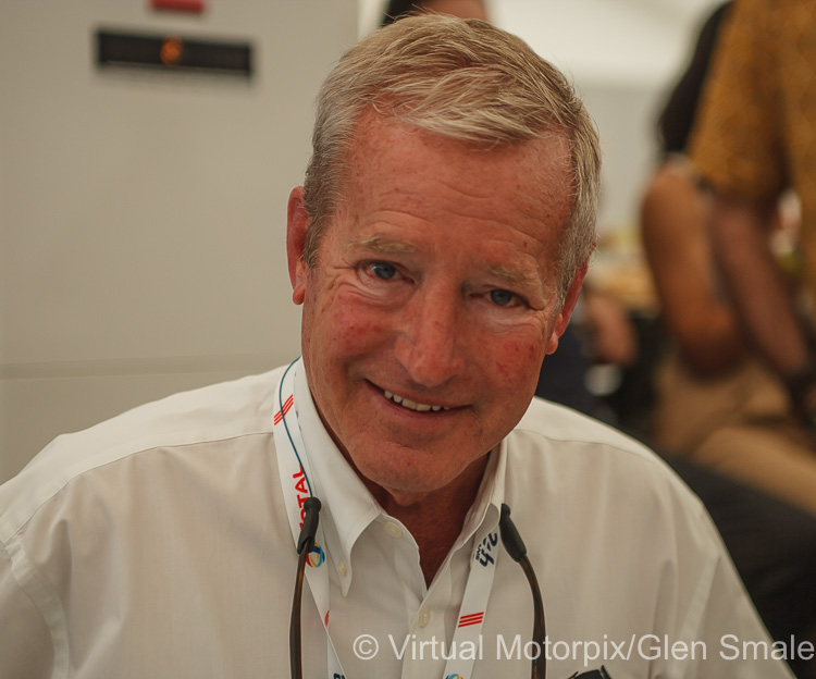 The author caught up with the legend Hurley Haywood for a quick chat in the Porsche hospitality tent