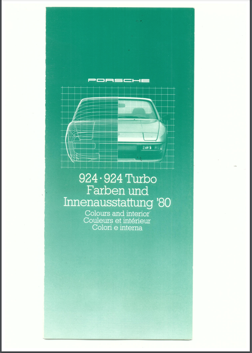 1980 Porsche 924 Color Options Book and Samples