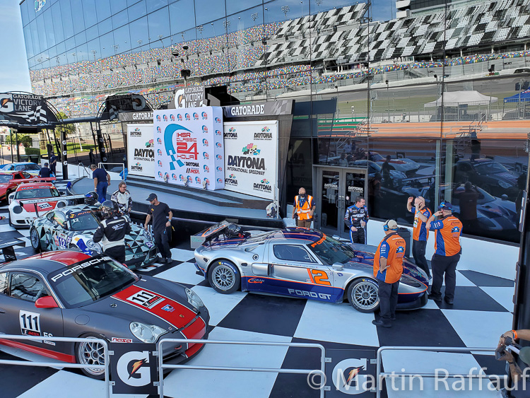 The Doran Ford in Victory Lane after winning the BRM Enduro GT race