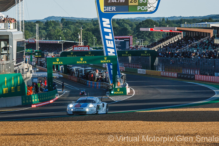 The #93 factory Porsche 911 RSR was driven by Nick Tandy, Earl Bamber and Patrick Pilet