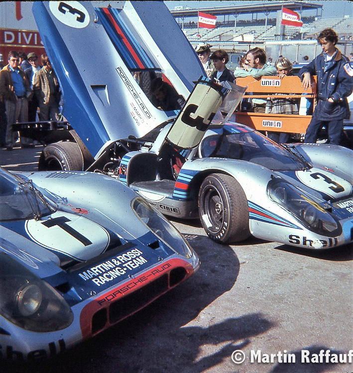 The #3 Porsche 917 was driven by Helmut Marko and Rudi Lins