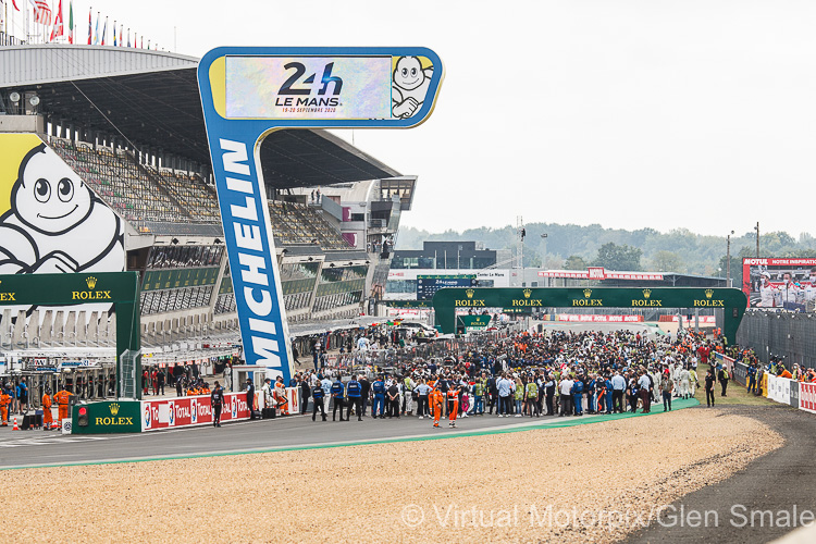 The pre-race grid was a busy place ahead of the start of the race