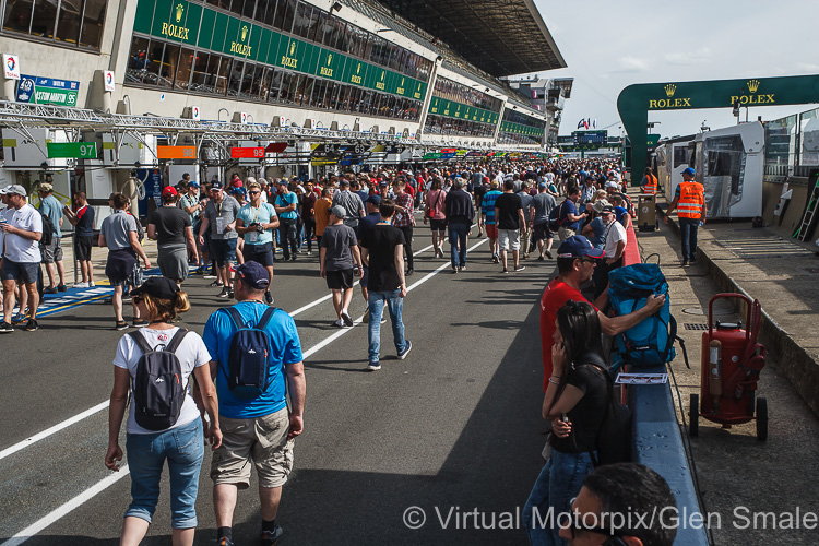 On every Friday afternoon at Le Mans, the pit lane is open to the public for the ever-popular pit walk