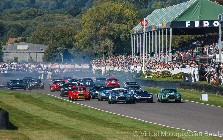 Smokin' thunder at the start of the RAC TT Celebration race