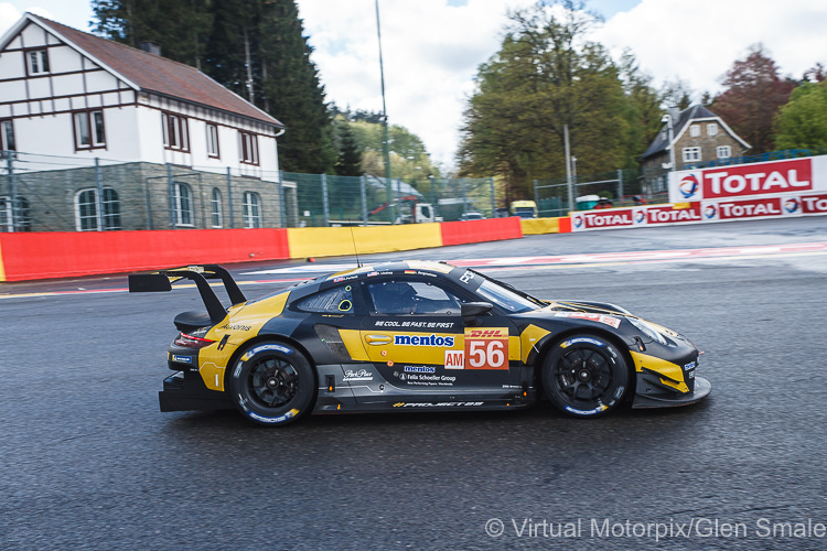 The #56 Team Project 1 Porsche 911 RSR LMGTE Am driven by Jörg Bergmeister, Patrick Lindsey and Egidio Perfetti The #56 Team Project 1 Porsche 911 RSR LMGTE Am driven by Jörg Bergmeister, Patrick Lindsey and Egidio Perfetti