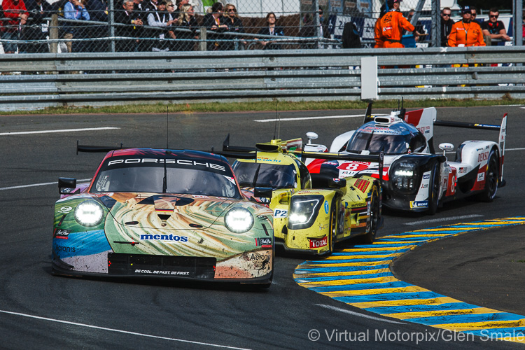 The #56 Team Project 1 Porsche 911 RSR LMGTE Am ‘Art car’ driven by Jörg Bergmeister, Patrick Lindsey and Egidio Perfetti The #56 Team Project 1 Porsche 911 RSR LMGTE Am ‘Art car’ driven by Jörg Bergmeister, Patrick Lindsey and Egidio Perfetti