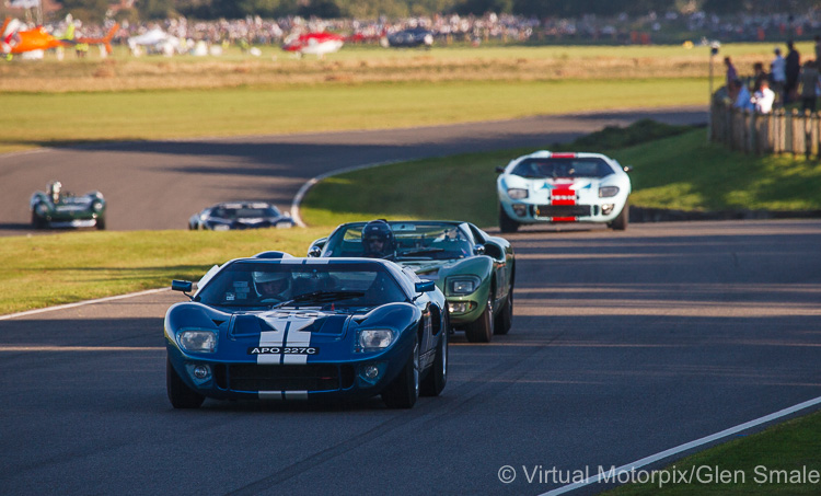 Three Ford GT40s in the Whitsun Trophy