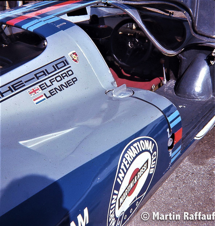 The cockpit of the #4 Martini car driven by Elford and van Lennep