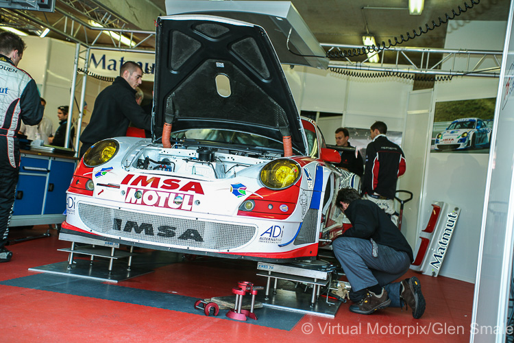 The #76 IMSA Performance Matmut Porsche 911 GT3 RSR driven by Patrick Long, Raymond Narac and Richard Lietz
