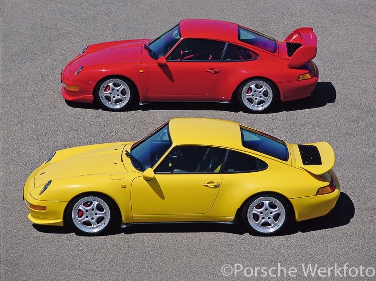 1995 Porsche 911 Carrera RS 3.8 Clubsport (red) 911 Carrera RS 3.8 (yellow)