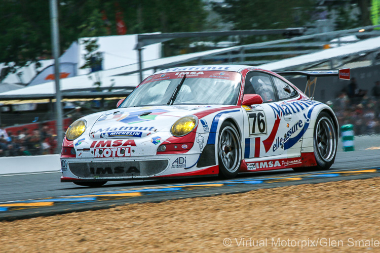 The #76 IMSA Performance Matmut Porsche 911 GT3 RSR driven by Patrick Long, Raymond Narac and Richard Lietz