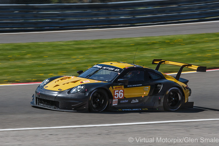 The #56 Team Project 1 Porsche 911 RSR LMGTE Am driven by Jörg Bergmeister, Patrick Lindsey and Egidio Perfetti