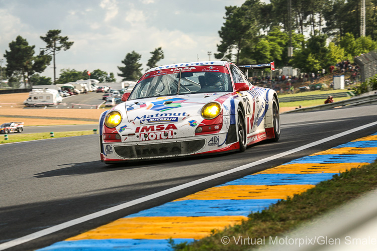 The #76 IMSA Performance Matmut Porsche 911 GT3 RSR driven by Patrick Long, Raymond Narac and Richard Lietz