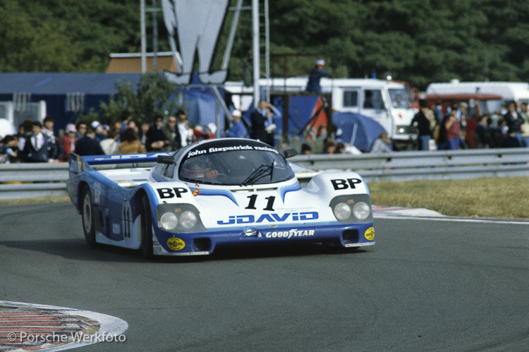 he #11 JDavid Fitzpatrick Racing Porsche 956 driven by John Fitzpatrick, David Hobbs and Dieter Quester