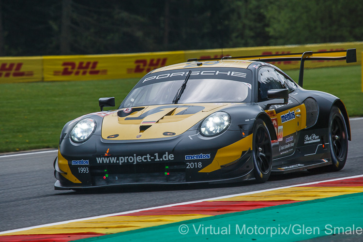 The #56 Team Project 1 Porsche 911 RSR (LMGTE Am) during qualifying on 3rd May The #56 Team Project 1 Porsche 911 RSR (LMGTE Am) during qualifying on 3rd May