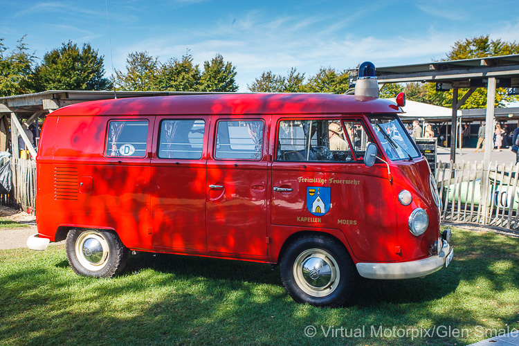 This VW Kombi 'Feuerwehr' bus was just one of the many static props at the Goodwood Revival