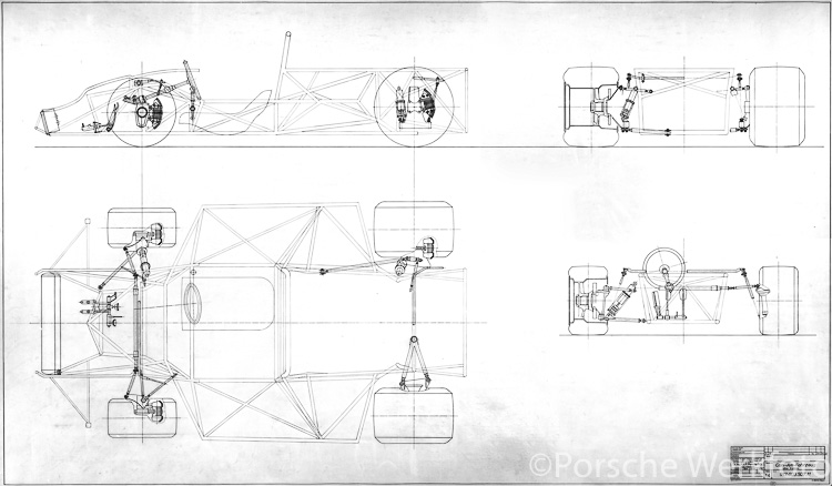 Engineering drawing of the Porsche 917/10 Can-Am Spyder