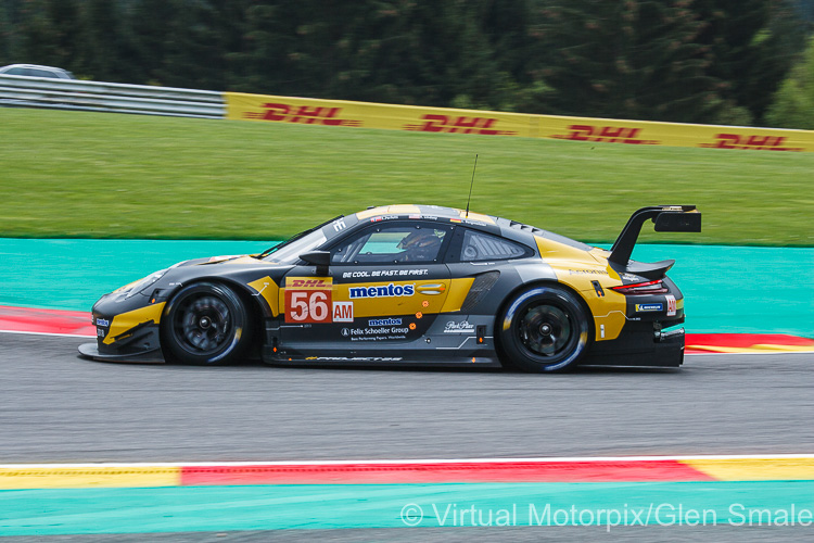 The #56 Team Project 1 Porsche 911 RSR (LMGTE Am) during qualifying on 3rd May The #56 Team Project 1 Porsche 911 RSR (LMGTE Am) during qualifying on 4th May