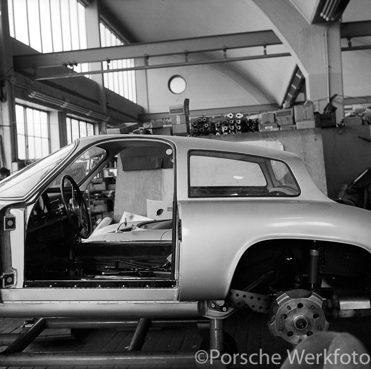1963 Porsche 356 B 2000 Carrera GS/GT ‘Dreikantschaber’ in the workshop in Zuffenhausen