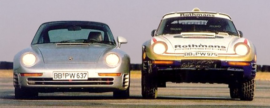 Porsche 959 street car vs 959 rallye car