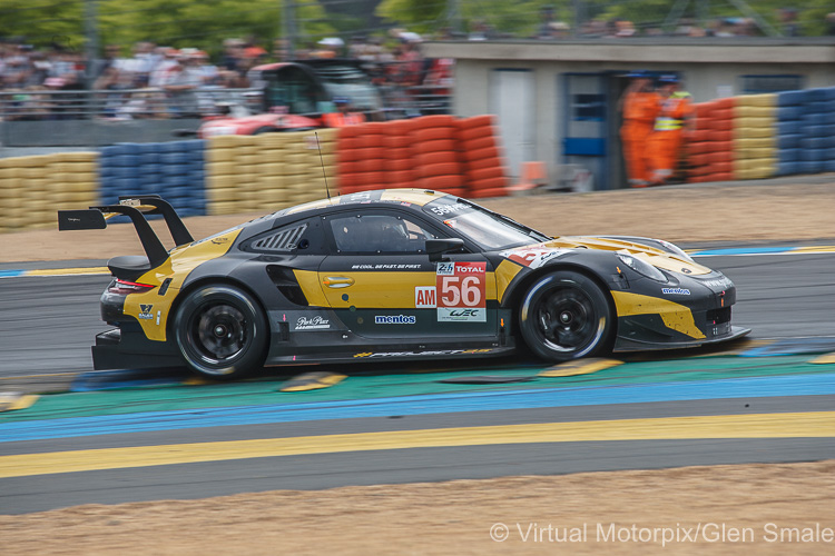 The #56 Team Project 1 Porsche 911 RSR LMGTE Am driven by Jörg Bergmeister, Patrick Lindsey and Egidio Perfetti The #56 Team Project 1 Porsche 911 RSR LMGTE Am driven by Jörg Bergmeister, Patrick Lindsey and Egidio Perfetti