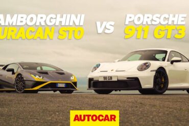 New Lamborghini Huracan STO v Porsche 911 GT3 | Track battle | Autocar