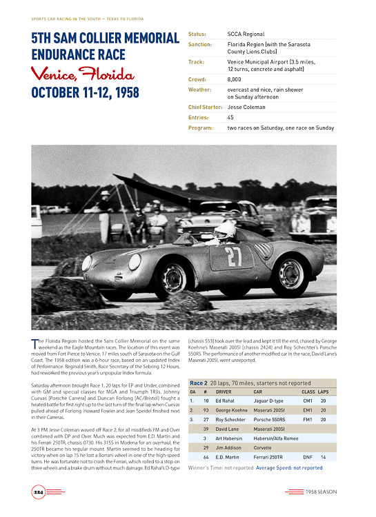 Sports Car Racing in the South: Texas to Florida 1957-1958: by Willem Oosthoek