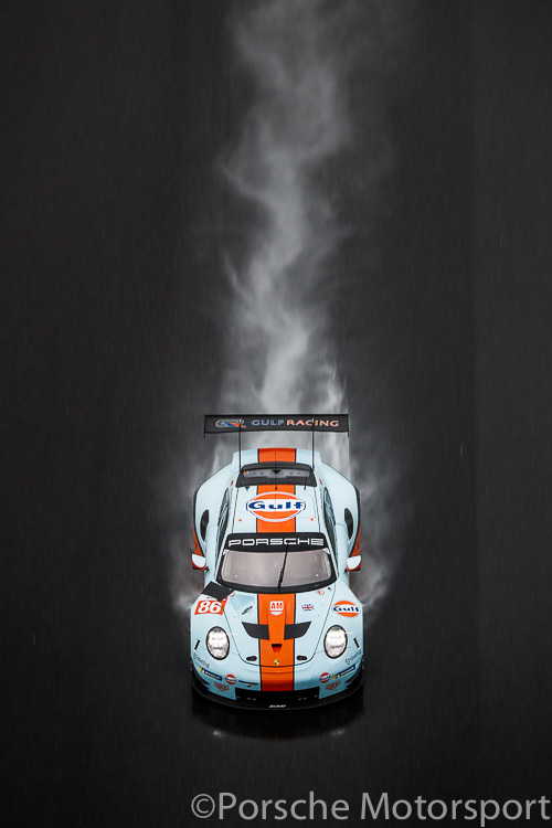 #86 Gulf Racing Porsche 911 RSR driven by Michael Wainwright, Ben Barker and Thomas Preining