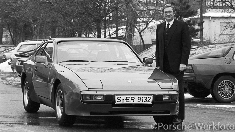 Peter Schutz with Porsche 944 in 1982