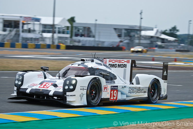 The #19 Porsche 919 Hybrid was driven by Nico Hülkenberg/Earl Bamber/Nick Tandy to overall victory