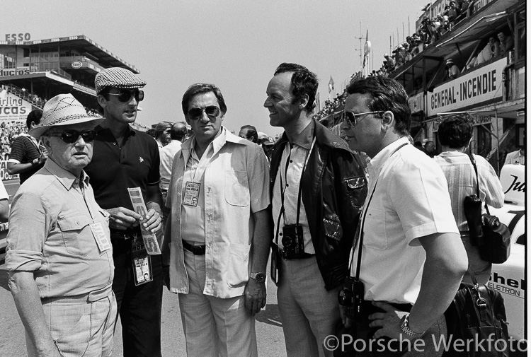 (from L-R): Ferry Porsche, Manfred Jantke, Peter Schutz, Norbert Wagner and Dr Wolfgang Porsche