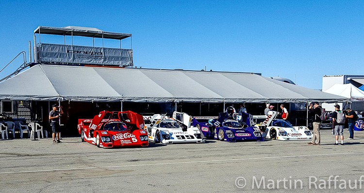 Warmup in front of Bruce Canepa's compound