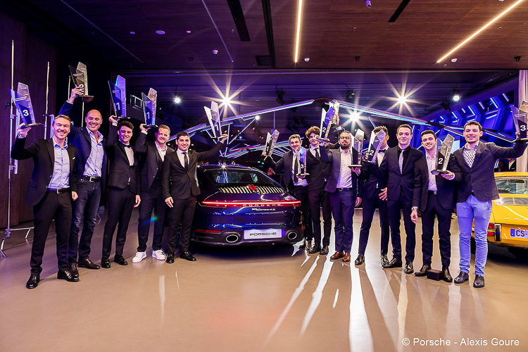 Porsche Carrera Cup France season winners at the prize giving ceremony in Paris on Wednesday 30 January 2019