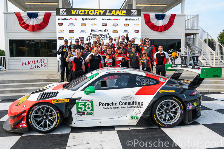 A victorious Wright Motorsports after the race