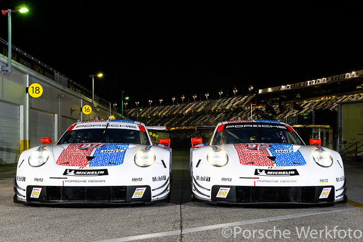 Porsche 911 RSR, Porsche GT Team (911): Patrick Pilet, Nick Tandy, Frederic Makowiecki, Porsche GT Team (912): Earl Bamber, Laurens Vanthoor, Mathieu Jaminet