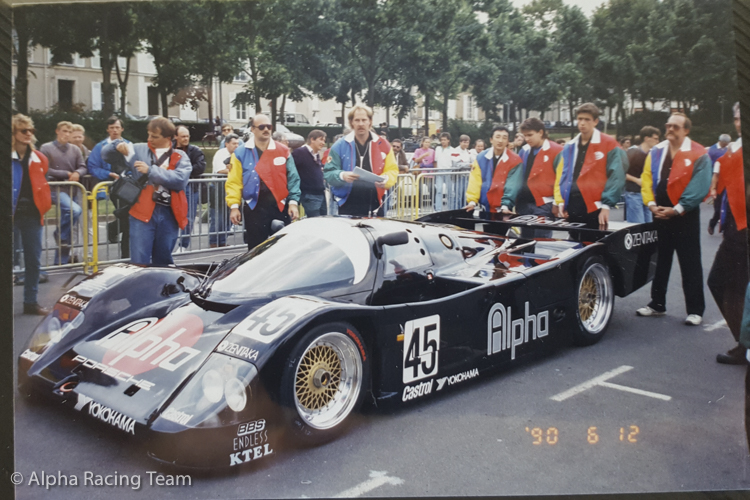 Porsche 962 at the technical inspection at Le Mans 1990