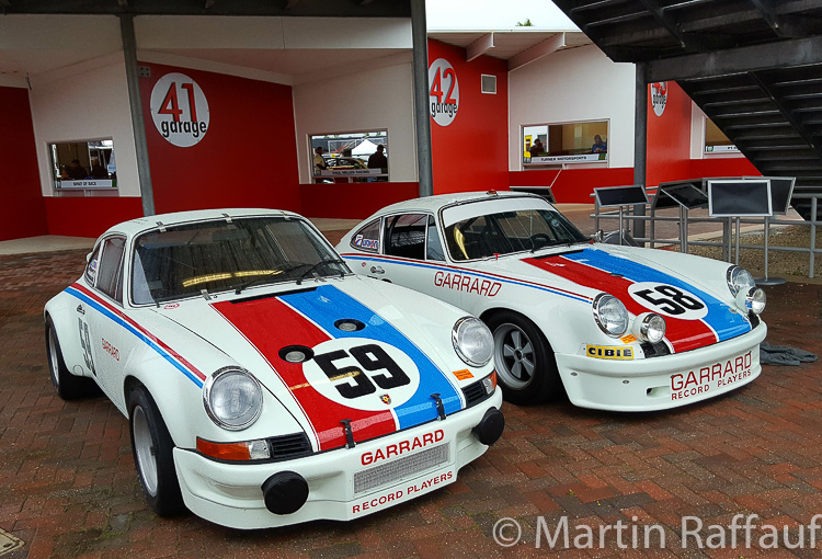 Brumos 2.8 RSR that won this race in 1973 (left) with the Brumos 2.5 911 S from 1972 (right)