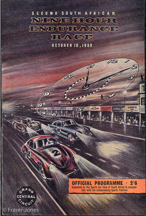 Race programme cover for the 2nd SA 9-Hour race, 10 October 1959
