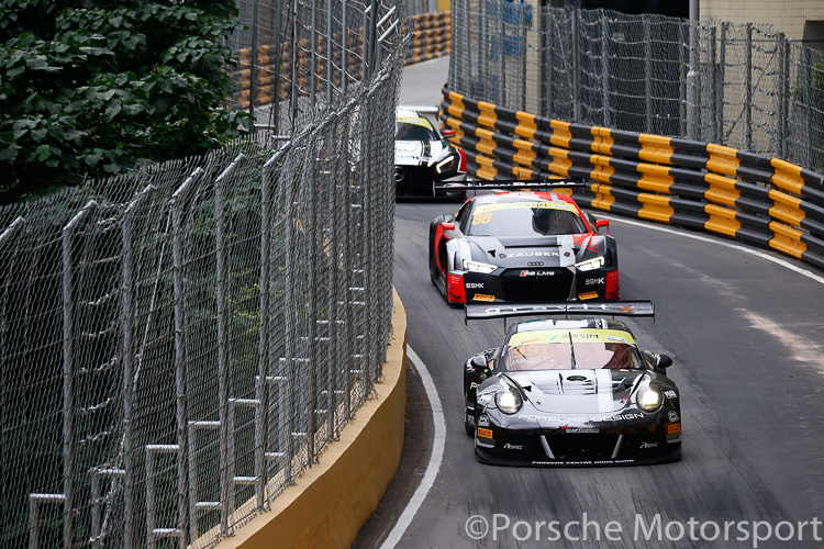 #991 Craft Bamboo Racing Porsche 911 GT3 R was driven by Mathieu Jaminet