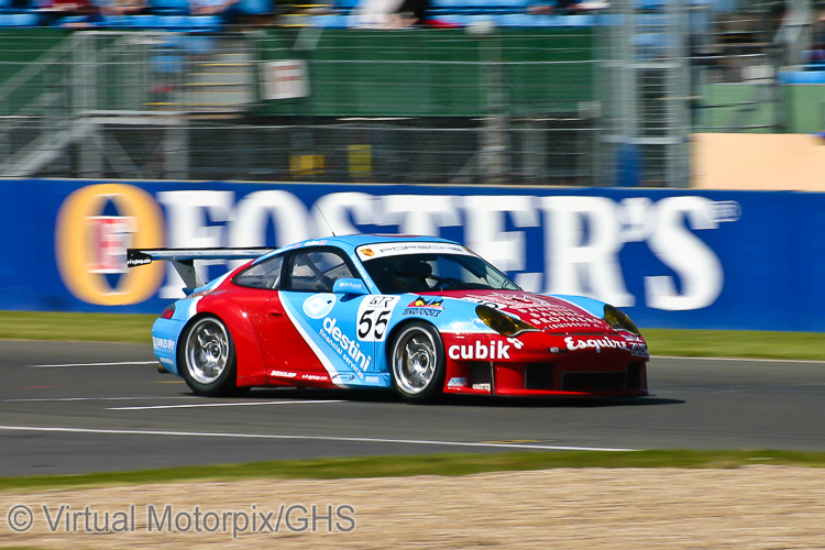 The #55 Embassy Racing Porsche 996 GT3 RSR of Neil Cunningham/Ben Collins