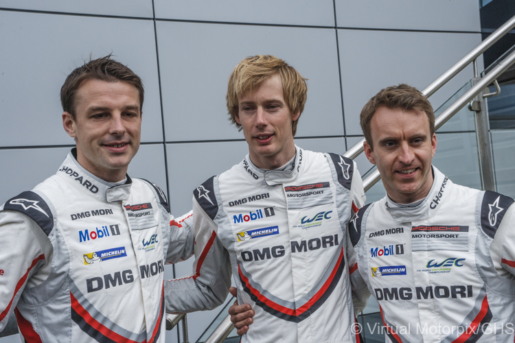 (l-r) Earl Bamber, Brendon Hartley, Timo Bernhard, #2, Porsche LMP Team