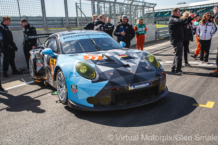 The #77 Dempsey Racing-Proton Porsche 911 RSR was driven by Patrick Dempsey, Patrick Long and Marco Seefried The #77 Dempsey Racing-Proton Porsche 911 RSR was driven by Patrick Dempsey, Patrick Long and Marco Seefried