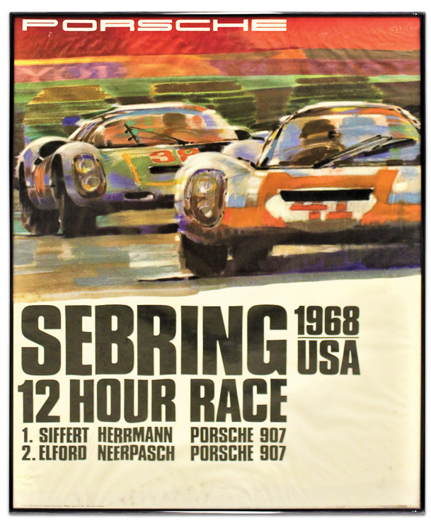 Porsche Sebring 12 Hour Race Framed Poster, 1968