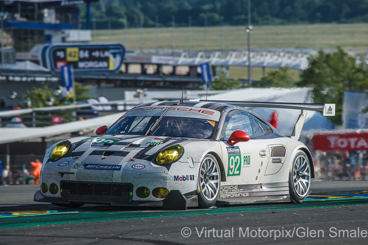 Frédéric Makowiecki, Jörg Bergmeister and Earl Bamber drove the #92 Porsche 911 RSR