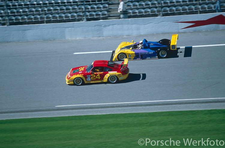 The #24 Alex Job Racing Porsche 911 Cup 3.8 RSR was driven by Angelo Cilli, Don Kitch, Byron Sanborn and Kim Wolfkill The #24 Alex Job Racing Porsche 911 Cup 3.8 RSR was driven by Angelo Cilli, Don Kitch, Byron Sanborn and Kim Wolfkill